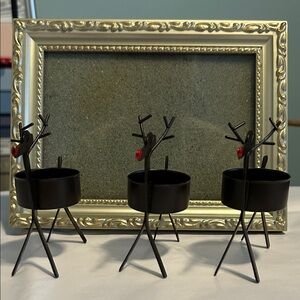 Metal Reindeer Candle Holders-3